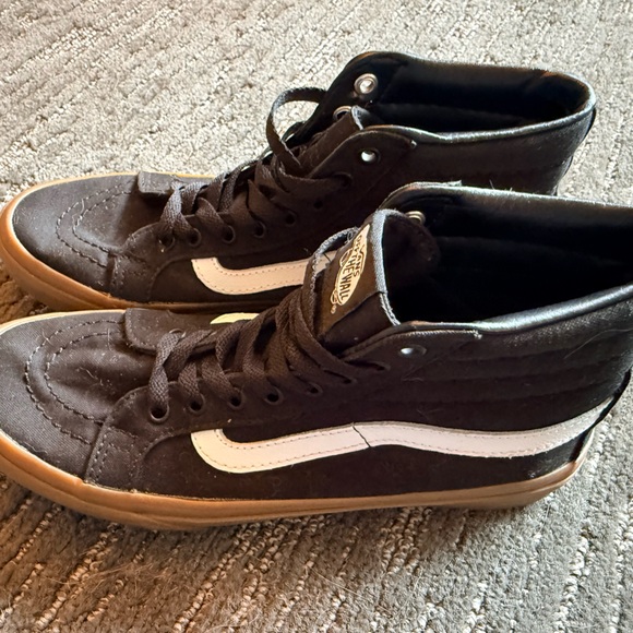 Vans Other - Vans Black High-Top Sneakers with White Side Stripe